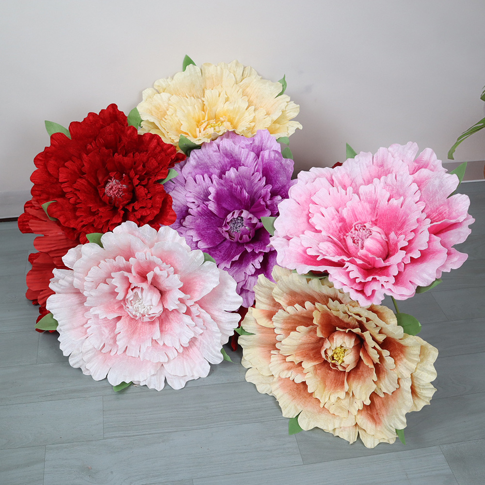 Wedding Supply In Bulk - 30-80cm 대형 벨벳 모란꽃 벌크 인조