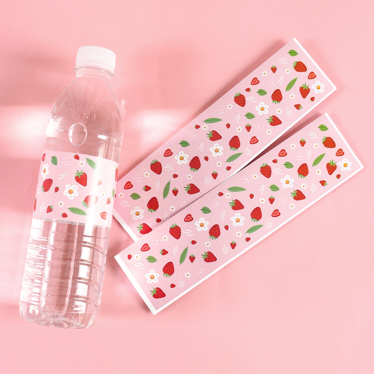 10pcs 딸기 물병 라벨 핑크 테마 스티커 생일 파티 - Wedding Water Supply 리뷰 및 가격