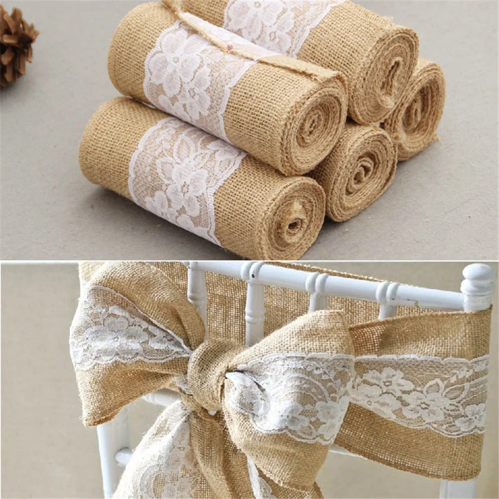 10PC 리넨 의자 뒤로 장식 활 리넨 레이스 유럽 스 - Supply Wedding Venue 리뷰 및 가격