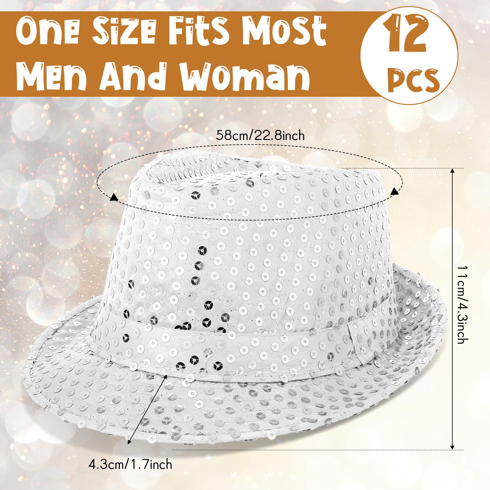 12-36Pcs 스팽글 모자 대량 글리터 레트로 디스코 - Wedding Supply In Bulk 리뷰 및 가격