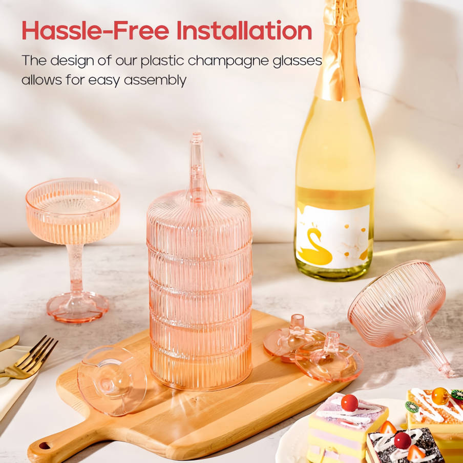 4~6단 플라스틱 샴페인 타워, 7온스 투명 아크릴 컵 - Champagne Tower Set 리뷰 및 가격