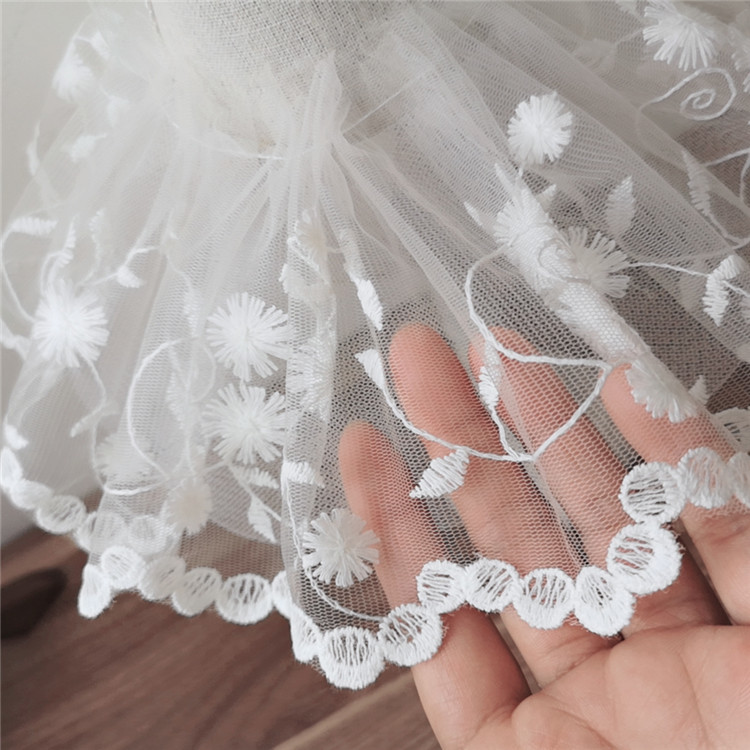 12CM 와이드 화이트 튤 메쉬 3d 플라워 패브릭 자 - Wedding Water Supply 리뷰 및 가격