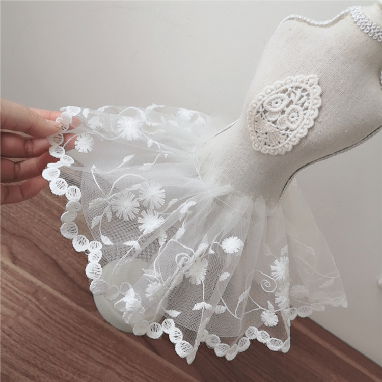 12CM 와이드 화이트 튤 메쉬 3d 플라워 패브릭 자 - Wedding Water Supply 리뷰 및 가격