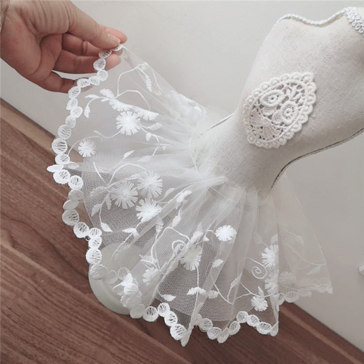 12CM 와이드 화이트 튤 메쉬 3d 플라워 패브릭 자 - Wedding Water Supply 리뷰 및 가격