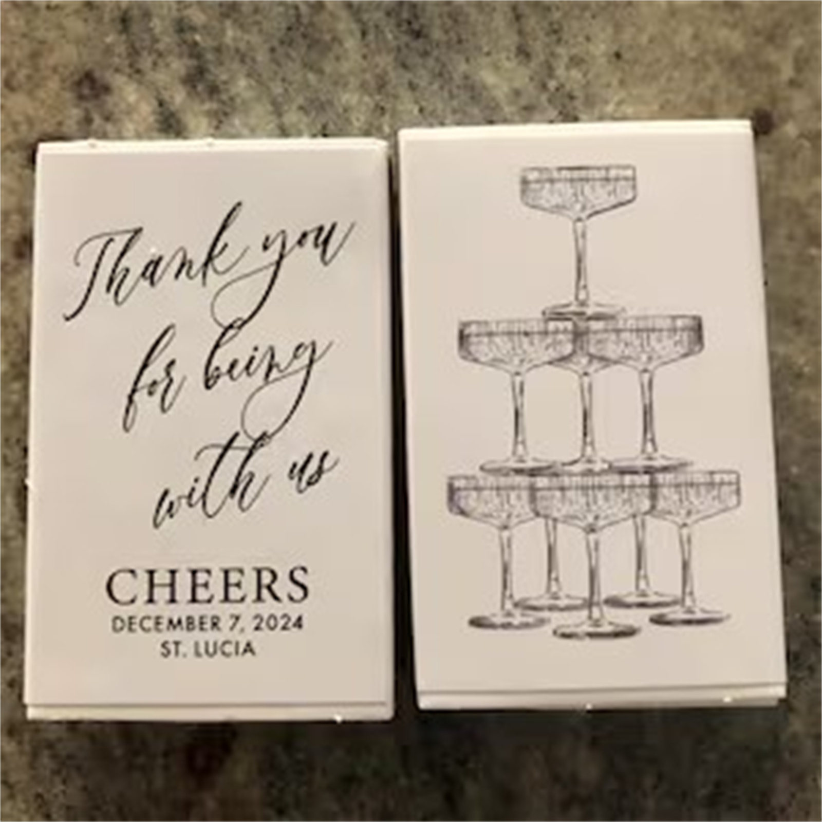 맞춤형 성냥갑 50개 세트 - 결혼식 답례품 - 샴페인 - Champagne Tower Set 리뷰 및 가격