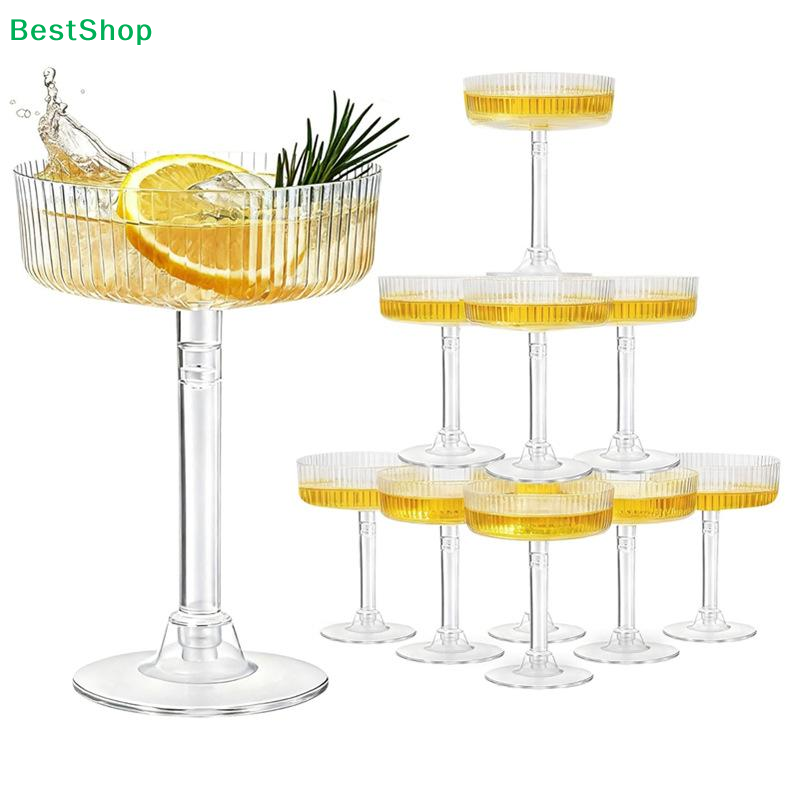 ☽ 10Pcs 플라스틱 마티니 잔 디저트 컵 결혼식 축 - Champagne Tower Set 리뷰 및 가격