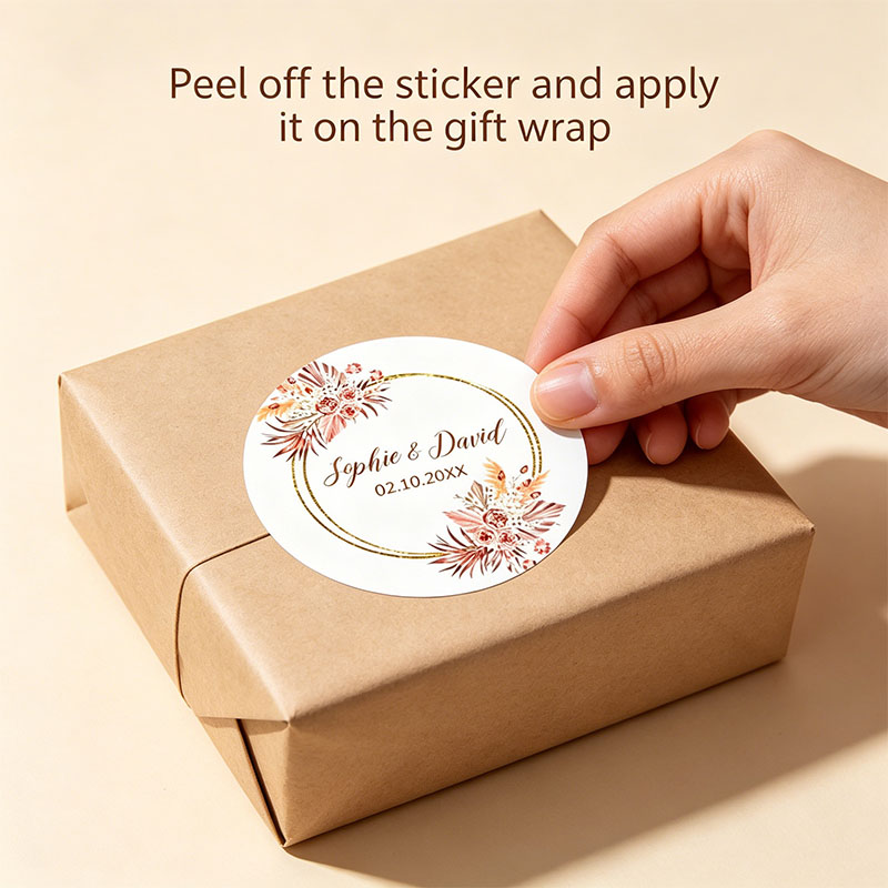 사용자 정의 이름 날짜 웨딩 스티커 Boho Dusty - Wedding Favor Box 리뷰 및 가격